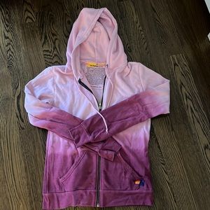 Aviator Nation Pink Ombré Zip Up